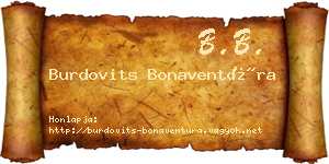 Burdovits Bonaventúra névjegykártya